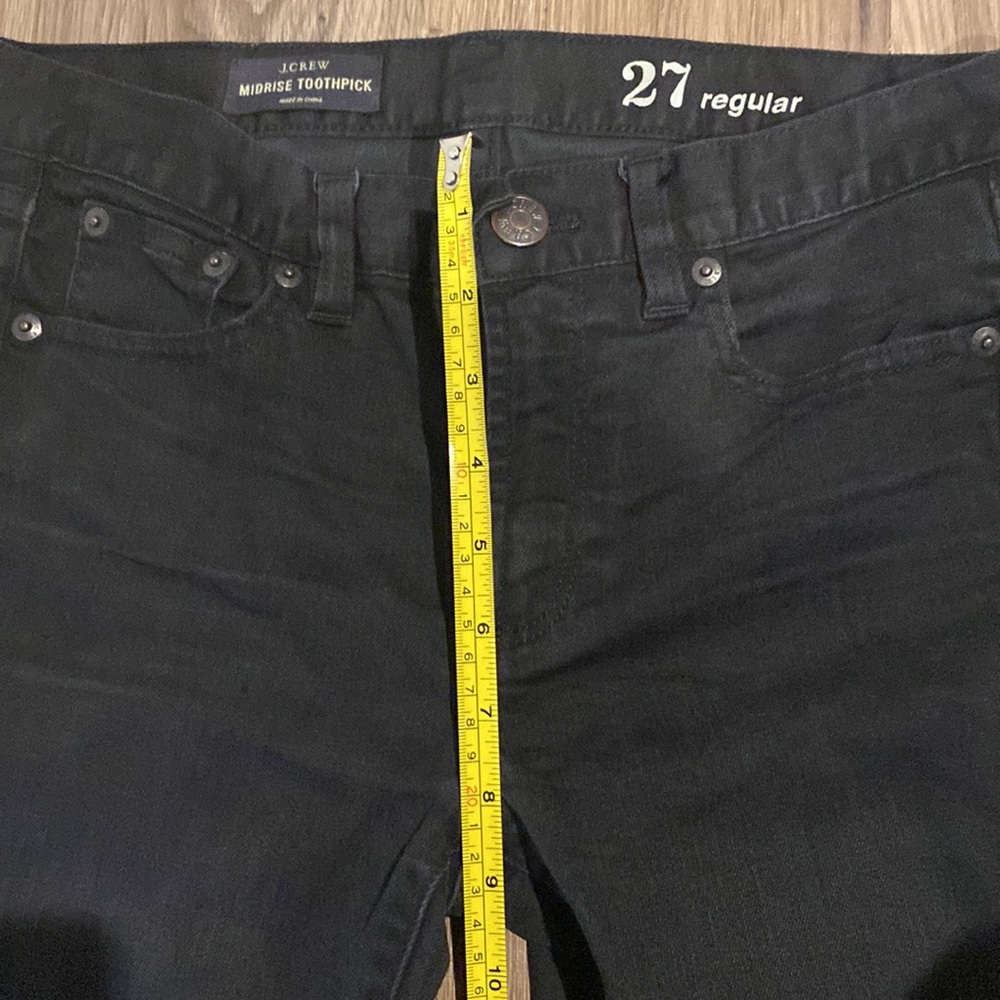 J Crew Toothpick Jeans Black 27R - Picture 6 of 9